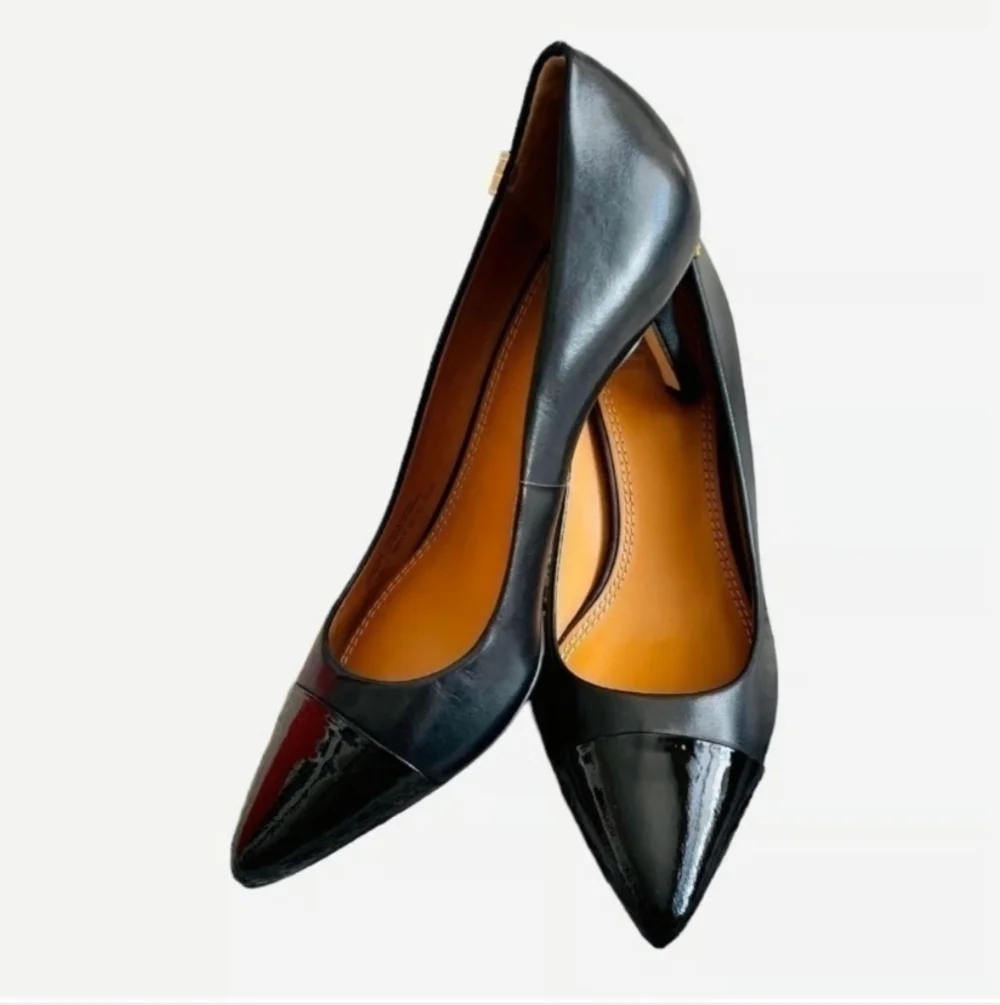 Tory Burch Penelope 65MM Black Leather Pumps Women’s Size 5.5 Made in Italy